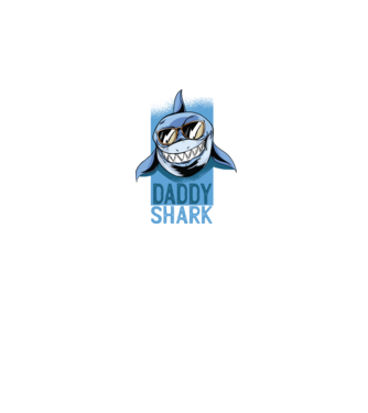 Daddy Shark tricou pentru tata model negru pe tricou