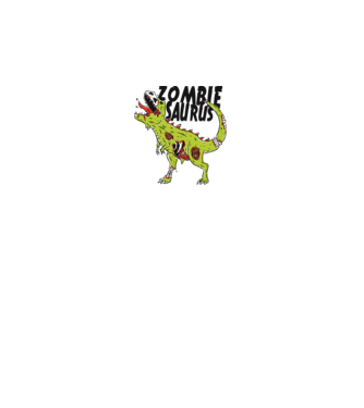 Zombiesaurus - Dinozaur Zombie model alb pe tricou