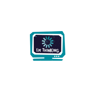 'I''m thinking Mă gândesc' model alb pe tricou