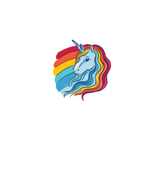 Unicorn cu Curcubeu model albastru închis pe tricou
