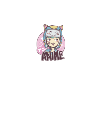 Fată drăguță Anime model albastru închis pe tricou