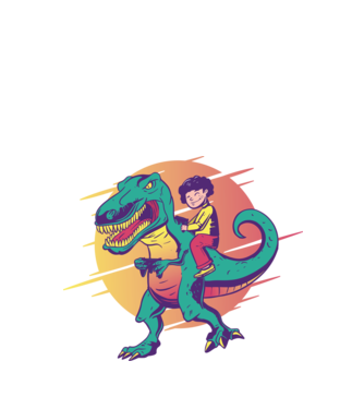 T-rex Gamer dinozaur model negru pe tricou