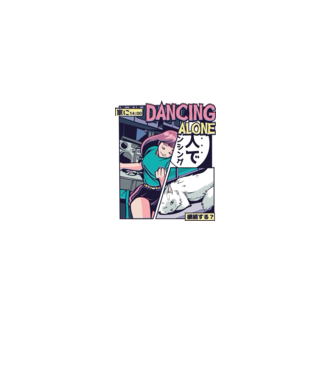 Anime Vaporwave Dancing Alone model roșu pe tricou