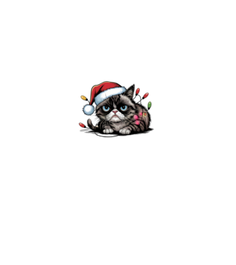 Christmas Spirit Grumpy Cat Negru model negru pe tricou