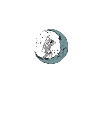 Astronaut pe Lună model negru pe tricou