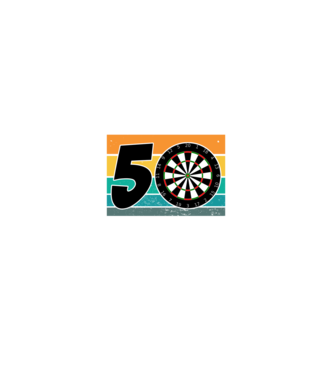 'I''m not 50 I''m bullseye darts birthday' model negru pe tricou