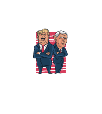 Trump Pence USA model alb pe tricou