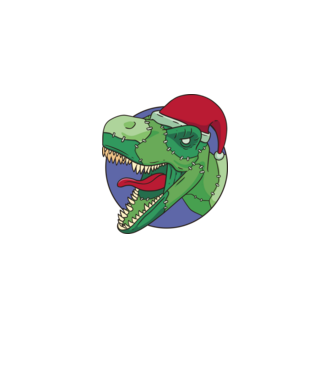 T-rex Santa model alb pe tricou