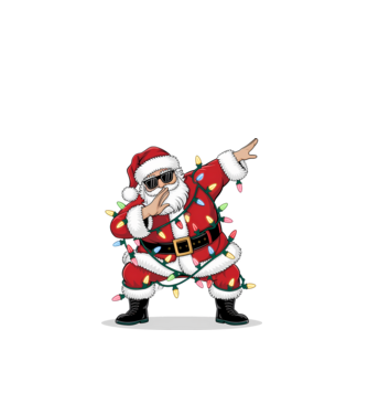 Santa Dab model alb pe tricou