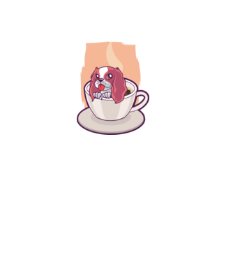 Cafea câine model mov pe tricou