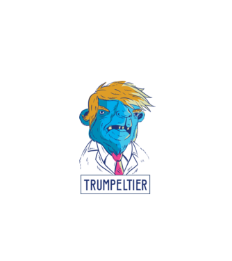 Trumpeltier monstru Trump model alb pe tricou