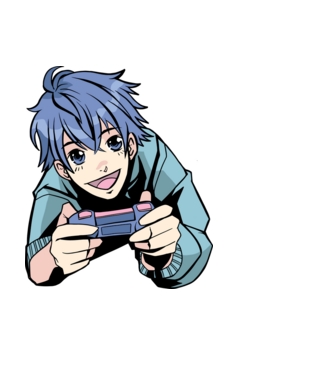 Anime băiat Gamer model negru pe tricou