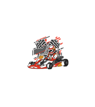 Gokart model negru pe tricou