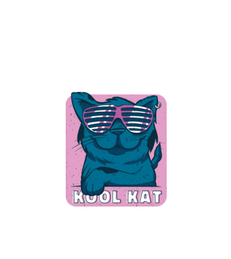 Kool Cat - Pisică Cool model negru pe tricou