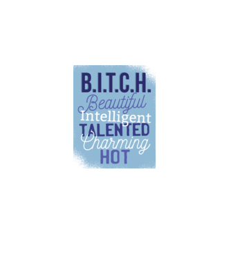 B.I.T.C.H. - Tricou cu inscripție amuzantă model albastru regal pe tricou