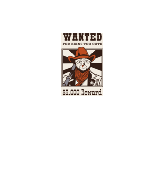 Wanted for being too cute Cowboy cu pisică model negru pe tricou
