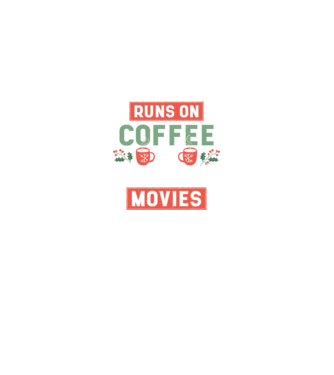 Această mamă funcționează cu cafea și filme de crăciun model negru pe tricou