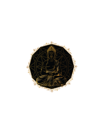 Buddha Mandala model negru pe tricou