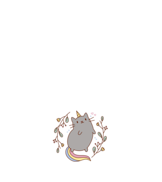 Pisică Unicorn model alb pe tricou
