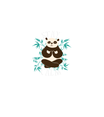 Stay Calm Panda meditație model negru pe tricou