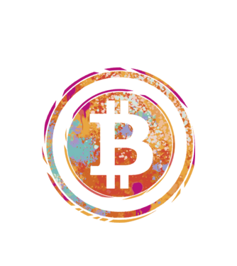 Bitcoin Watercolor model alb pe tricou