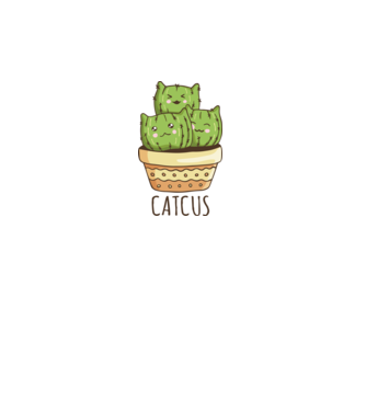 Catcus Pisică Cactus model alb pe tricou