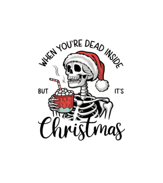 Dead inside, but it's christmas Alb model alb pe tricou