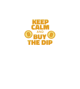 Keep calm and buy the dip Bitcoin model negru pe tricou