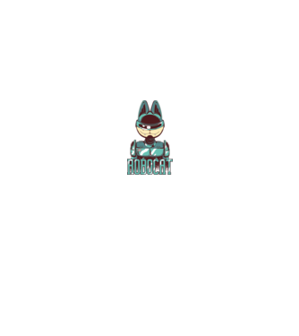Robocat - Pisică Robot model alb/roșu pe tricou