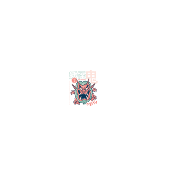Oni Yokai Anime model negru pe tricou