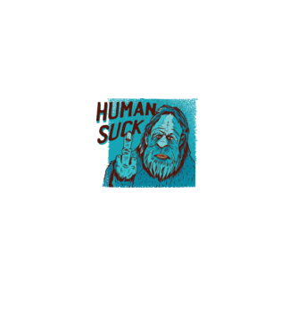Human Suck - Yeti spune tricou amuzant antisocial model alb pe tricou