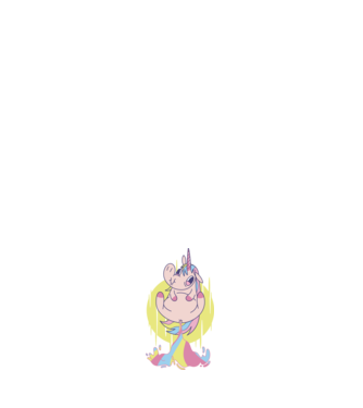 Bășină Unicorn model alb pe tricou