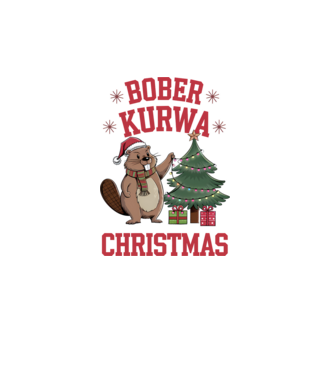 Bober Kurwa Christmas 3 model alb pe tricou
