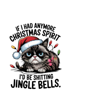 Christmas Spirit Grumpy Cat Alb model alb pe tricou