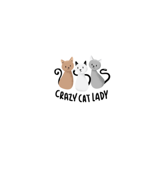 Crazy Cat Lady - fată nebună cu pisică model alb pe tricou