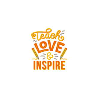 Teach Love Inspire pentru profesori model alb pe tricou