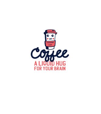 Cafea - o îmbrățișare lichidă pentru creier model albastru deschis pe tricou