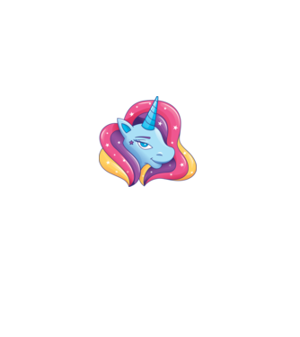 Cap de unicorn model alb pe tricou