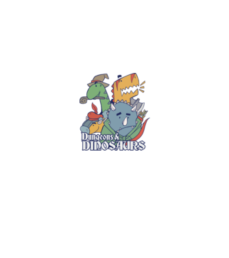 Dungeons and Dinosaurs model negru pe tricou