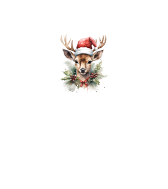 Festive Reindeer model alb pe tricou