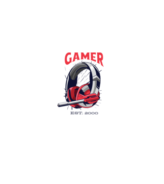 Gamer est. 2000 model alb pe tricou