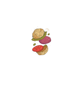 Burger lună model negru pe tricou