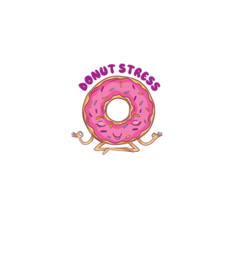 Donut Stress Gogoașă model alb pe tricou