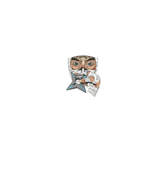 Cap de ninja model negru pe tricou