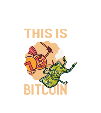 This is Bitcoin model alb pe tricou