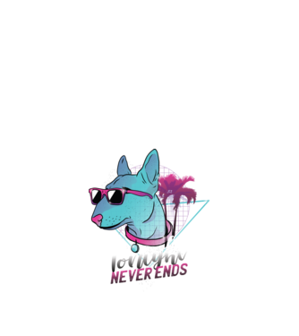 Bullterrier Neon Retro tricou amuzant model negru pe tricou