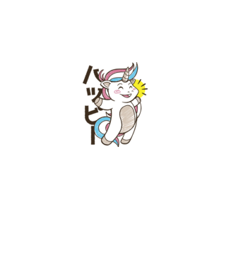 Kawaii unicorn model alb pe tricou