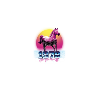 1978 Year of the Horse model negru pe tricou