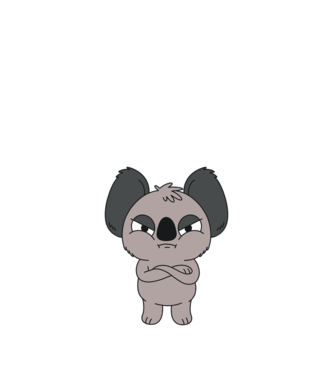 Koala Supărat model nisipiu pe tricou