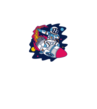 Astronaut DAB model gri pe tricou